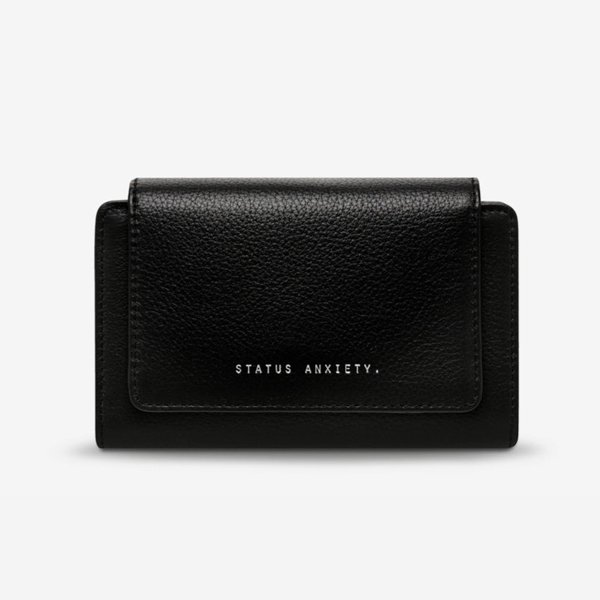 The Status Anxiety Visions Wallet in Black on a blank background