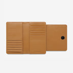 The Status Anxiety Visions Wallet in Tan open on a blank background