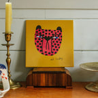 The Studio Soph Not Today Art Tile on a shelf next to a candle