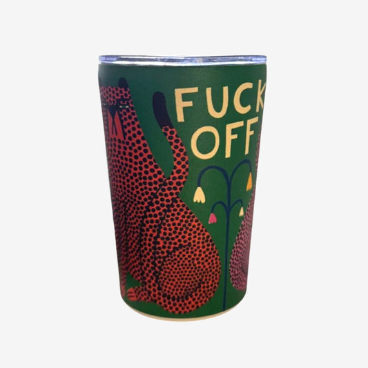 The Studio Soph F Off Takeaway Cup on a grey background