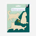 The Suck UK Cat Fridge Magnets on their packaging