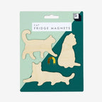 The Suck UK Cat Fridge Magnets on their packaging