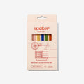 The Sucker Cocktail Straws in Multi in the packaging on a blank background