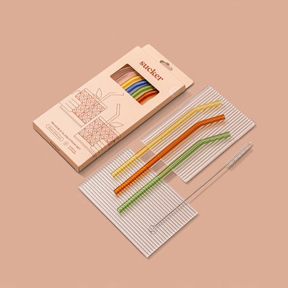 Re-usable Glass Drinking Straws | Multi