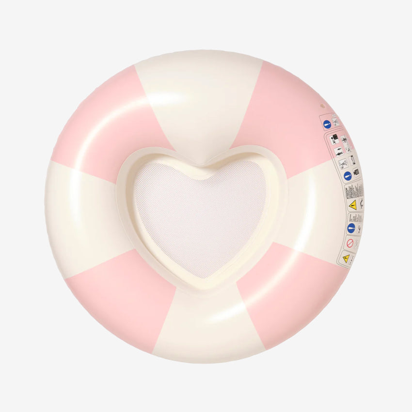 The Sunny Life Luxe Pool Ring in Stole My Heart on a grey background