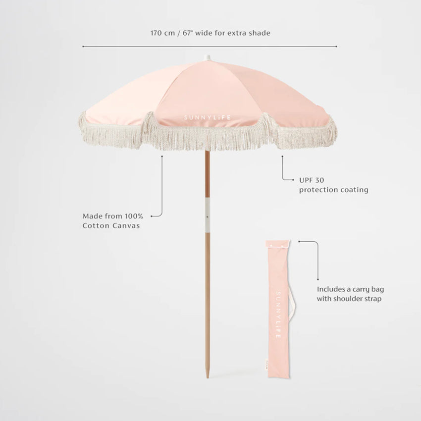 Luxe Beach Umbrella | Salmon