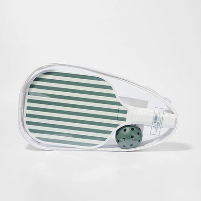 The Sunnylife Pickle Ball Set in Olive in its bag on a blank background