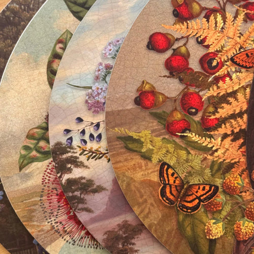 Oval Placemat | Set of 4 | Vintage Birds