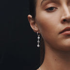 The Temple Of The Sun Blessing Earrings in Sterling Silver on a model