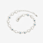 The Temple Of The Sun Mavi Chain Bracelet in Sterling Silver on a grey background