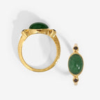 Two of the Temple Of The Sun Opis Ring in Gold showing different angles