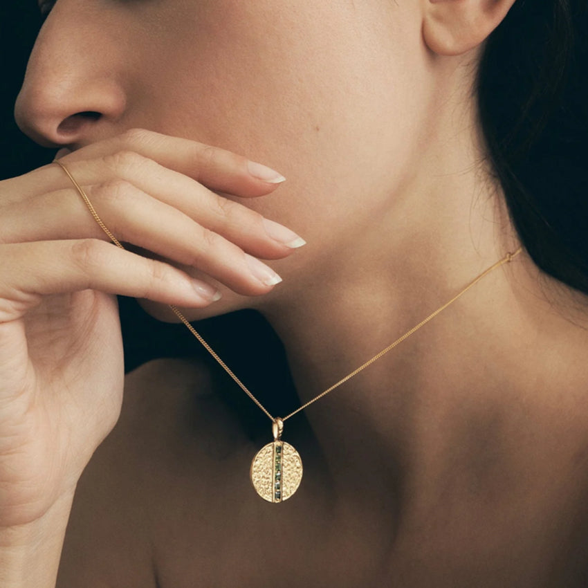 The Temple Of The Sun Semele Necklace on a model