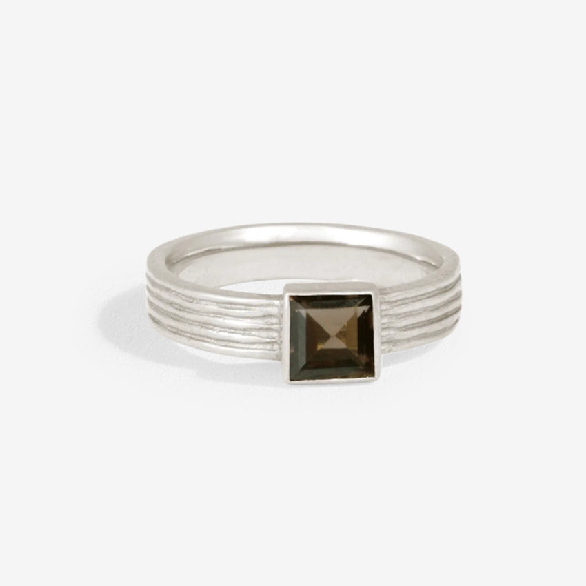 The Temple Of The Sun Sparta Ring in Silver on a blank background