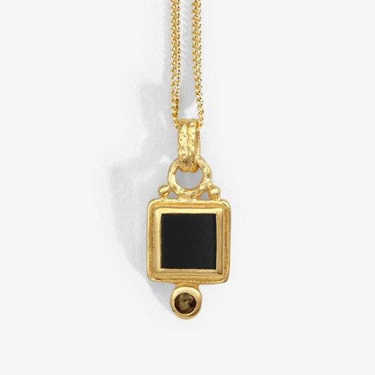 The Temple Of The Sun Adara Necklace in Gold on a blank background