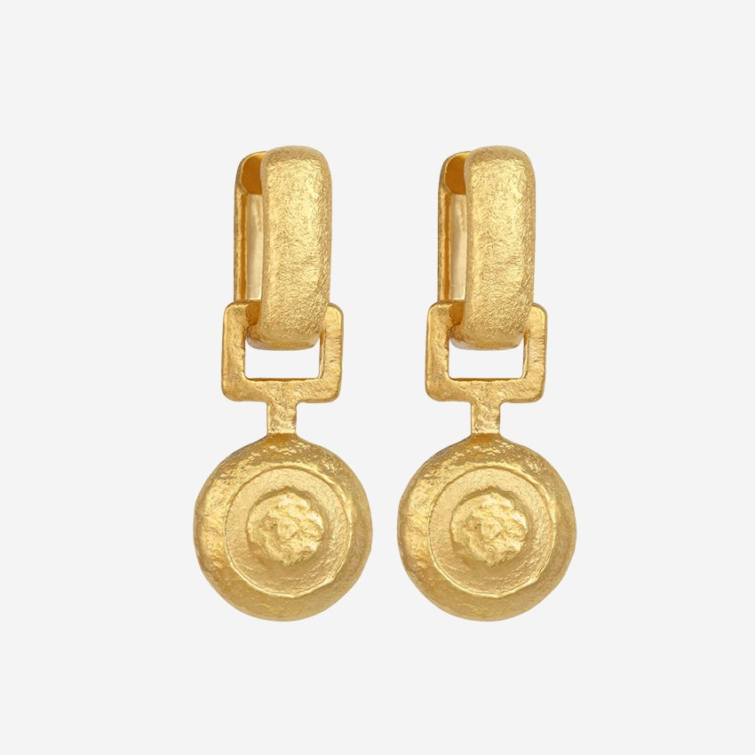 The Temple Of The Sun Alida Earrings in Gold Vermeil on a blank background