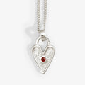 The Temple Of The Sun Amore Necklace in Sterling Silver on a blank background