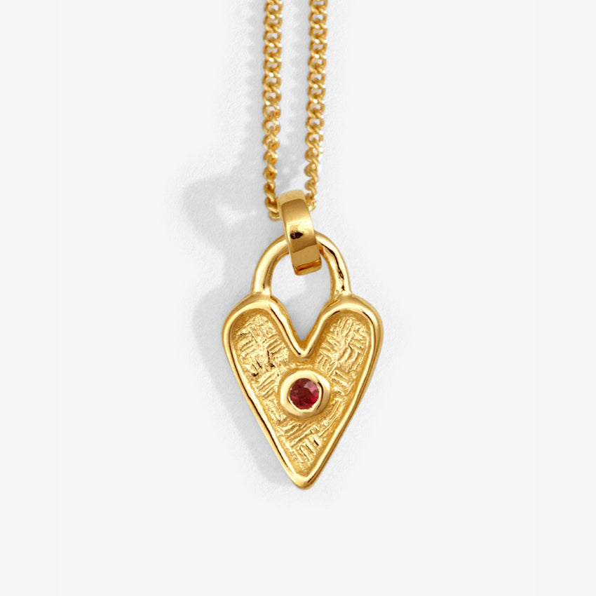 The Temple Of The Sun Amore Necklace in Gold Vermeil on a blank background