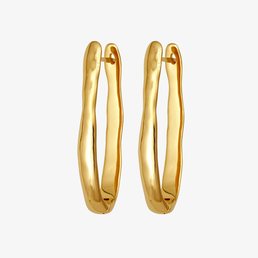 The Temple Of The Sun Kaolin Earrings in Gold Vermeil on a blank background