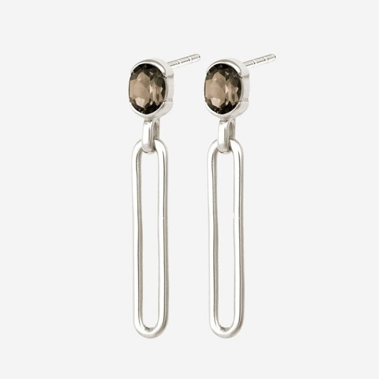 The Temple Of The Sun Tara Earrings in Sterling Silver on a blank background