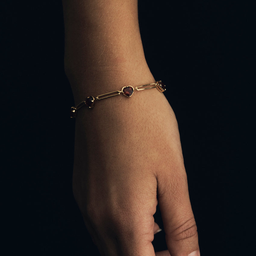 The Temple Of The Sun Venus Link Bracelet in Gold Vermeil on a model