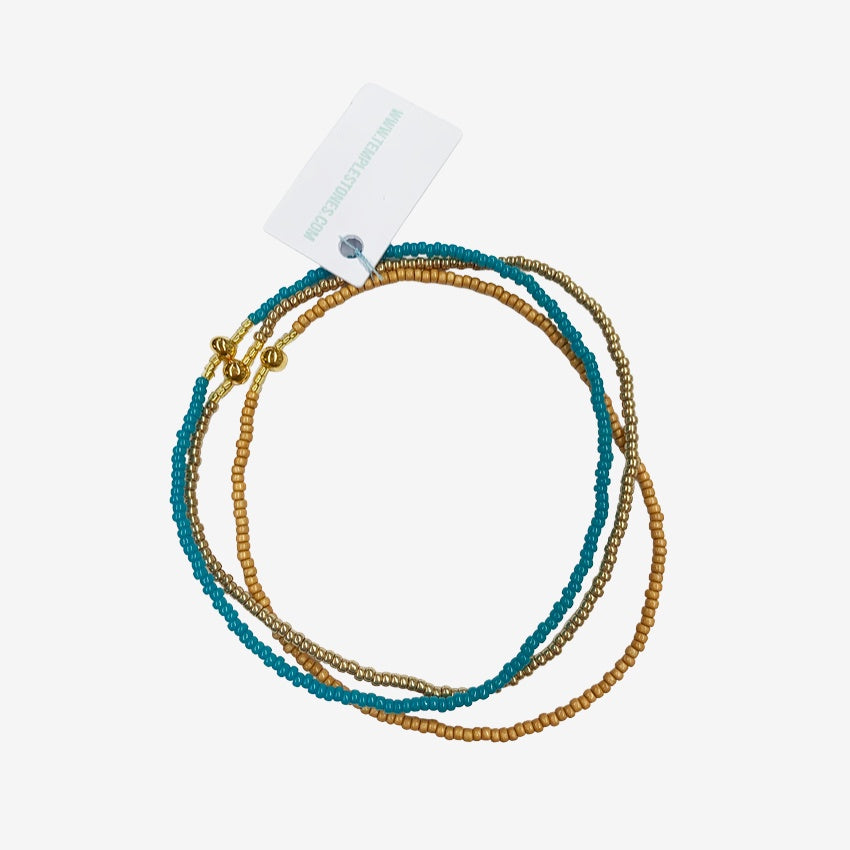 Stack of Three Bracelets | Azure & Gold