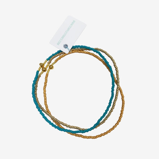 Stack of Three Bracelets | Azure & Gold