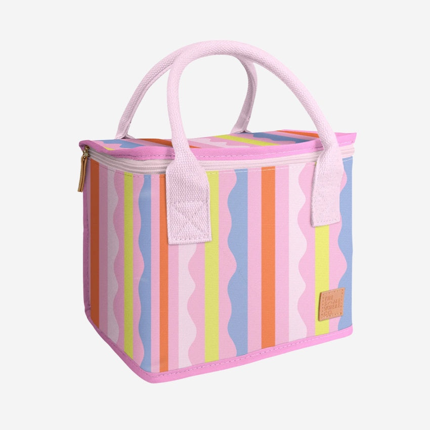 The Somewhere Co's Lunch Bag in Sweet Siesta pattern on a blank background