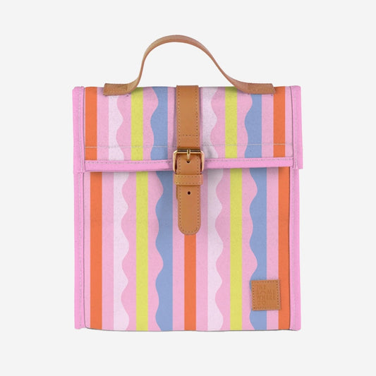 The Somewhere Co Lunch Satchel in Sweet Siesta pattern on a blank background