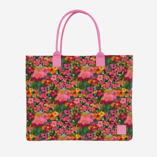 The Somewhere Co Ultimate Tote in the Amongst the Flowers pattern on a blank background