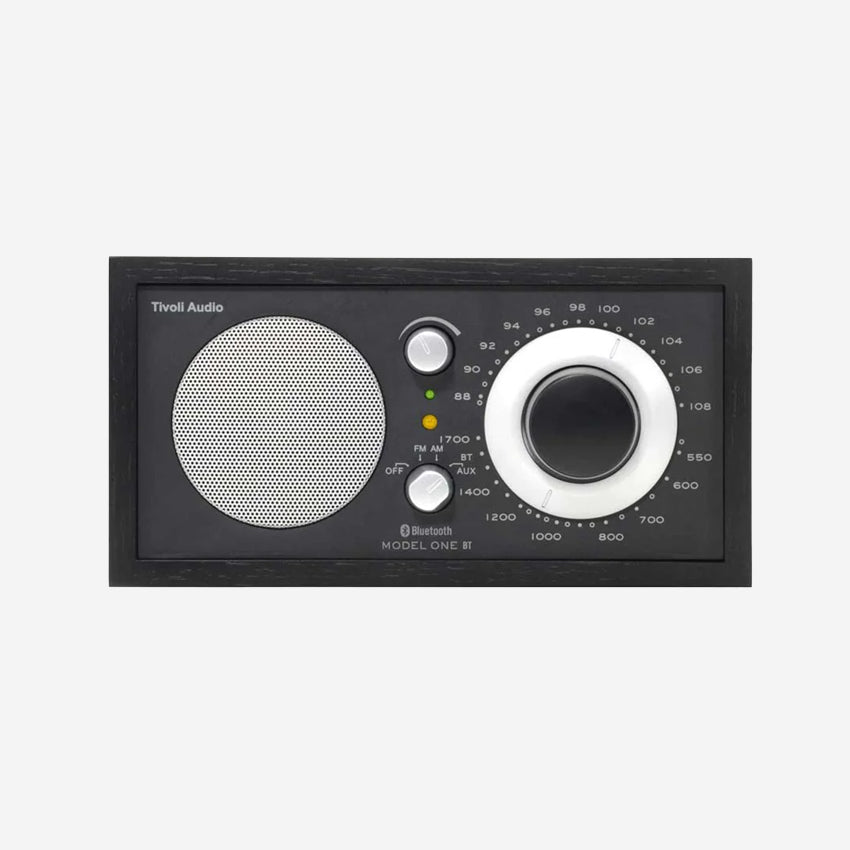 The Tivoli Audio Model One BT in Black and Black on a blank background