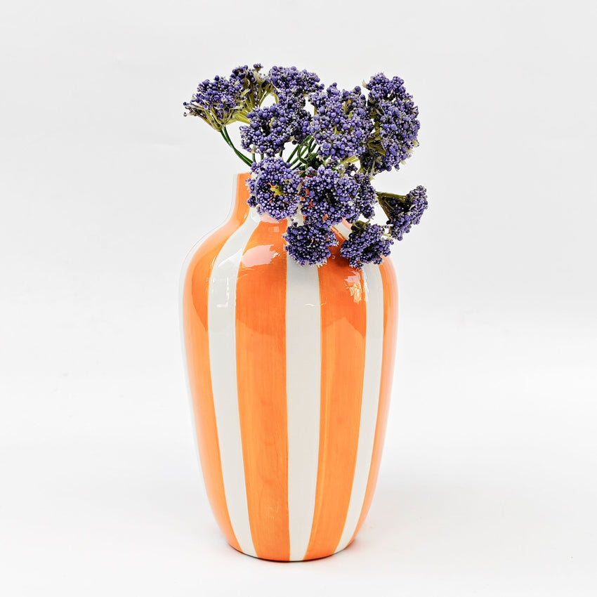 Halcyon Stripe Vase | Orange