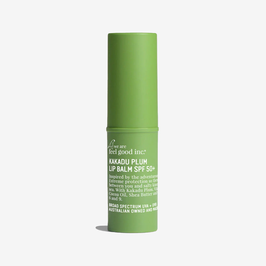 The We Are Feel Good Inc Kakadu Plum SPF50+ Lip Balm on a blank background