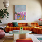 The West Moor Design Arrowtown Art Print hanging on a wall over a couch