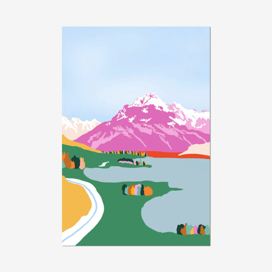 The West Moor Design Mount Cook Art Print on a blank background