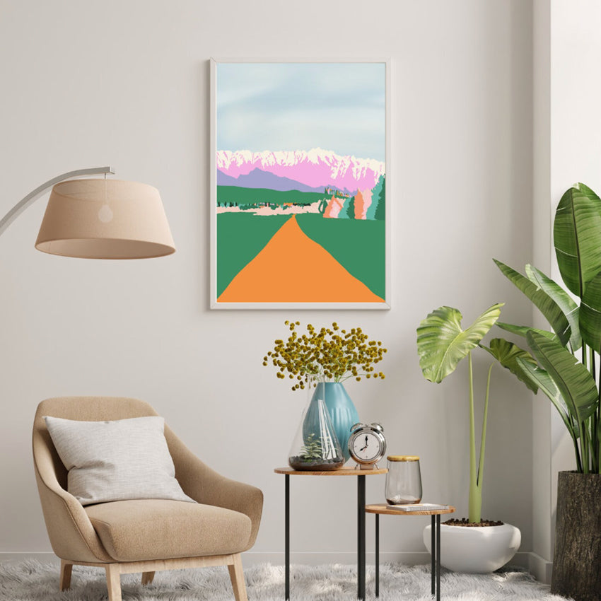 The West Moor Design Remarkables Art Print in a white frame hanging on a wall