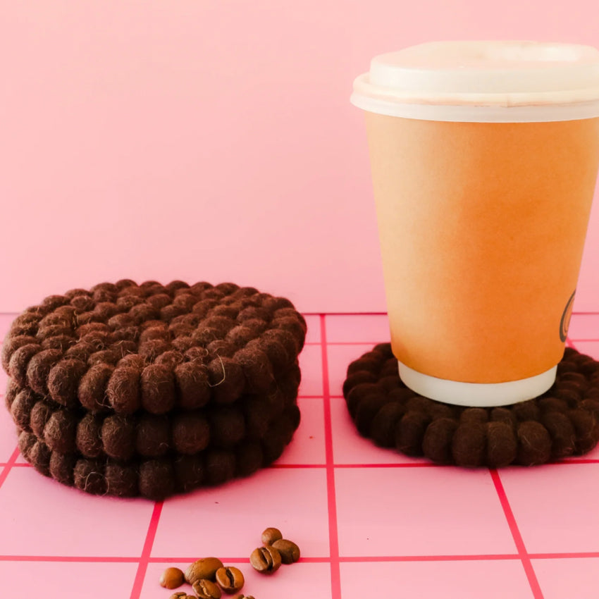 Felt Ball Coasters | Set of 4