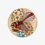 The Wolfkamp & Stone Screen Printed Coaster in Fantail on a blank background