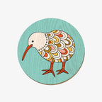 The Wolfkamp & Stone Screen Printed Coaster in Master Kiwi on a blank background