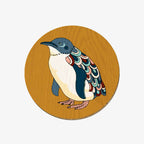 The Wolfkamp & Stone Screen Printed Coaster in Miss Korora on a blank background