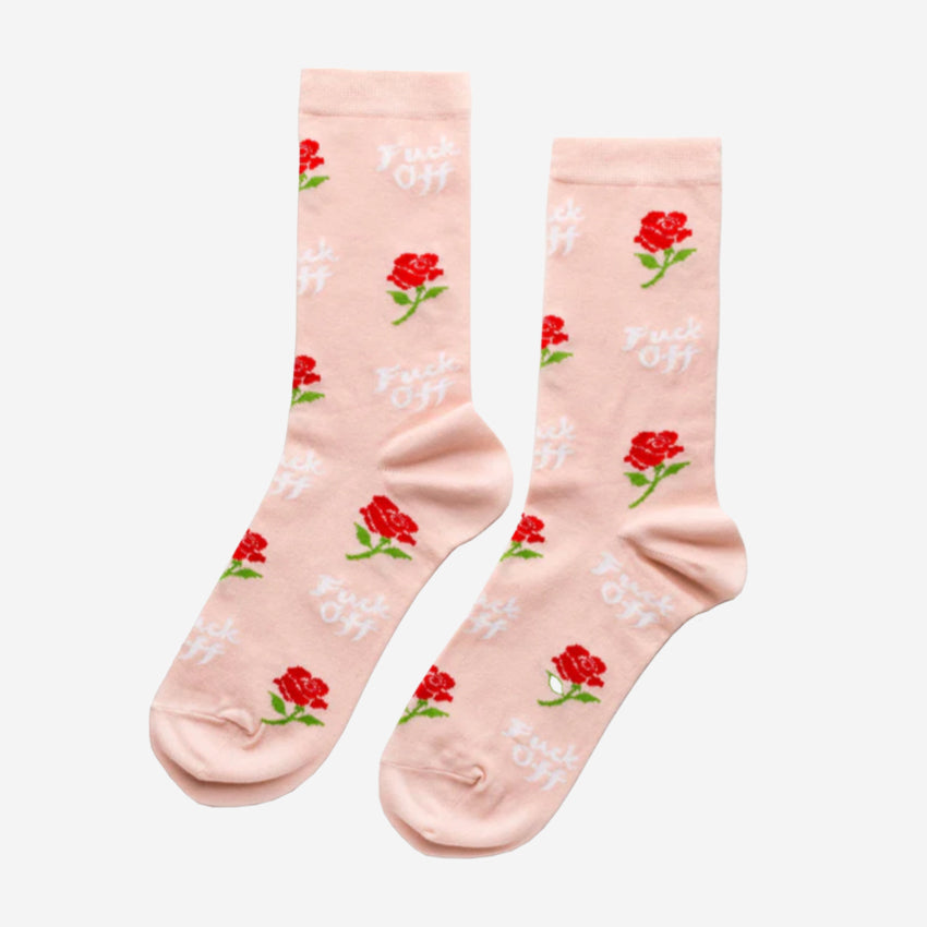 Womens Socks | Fuck Off Rose