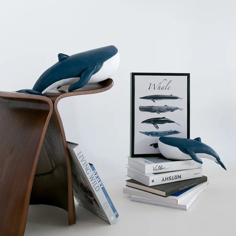 Bookend | Whale Wave Midnight Blue