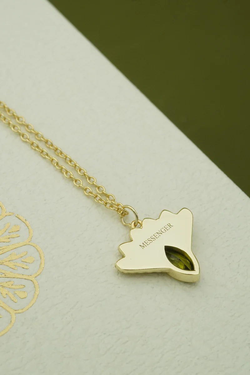 Fantail Messenger Necklace | Olive