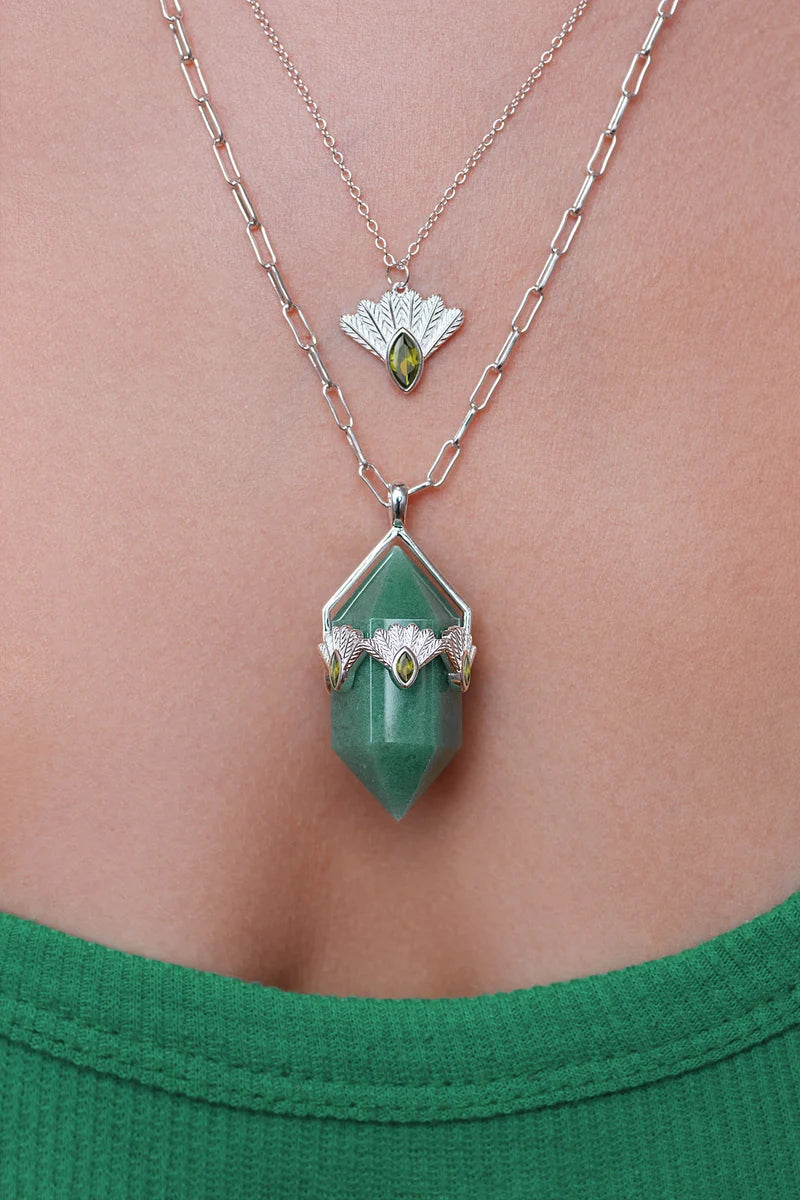 Fantail Messenger Necklace | Olive