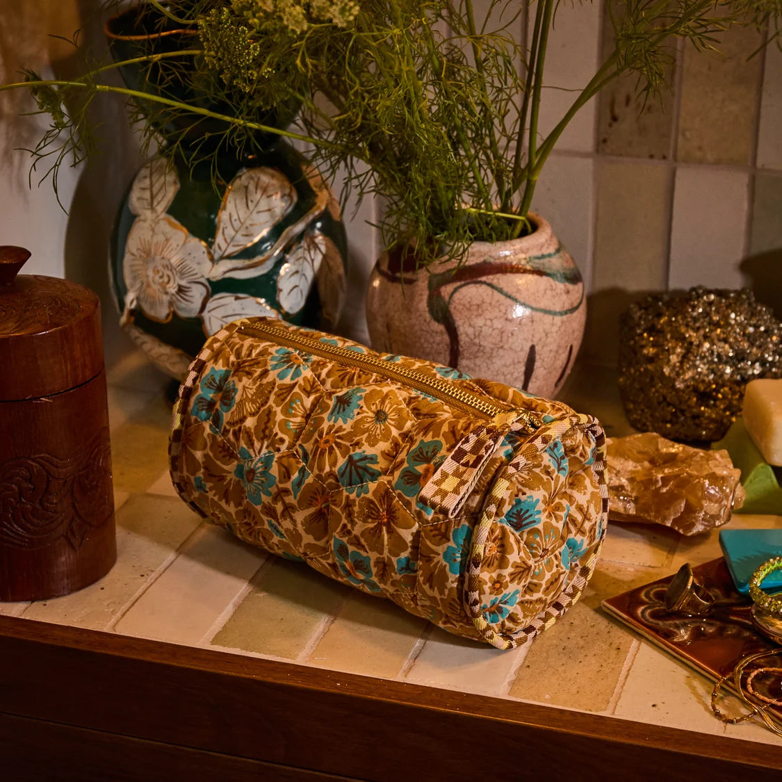 Magnolia Makeup Bag | Turquoise
