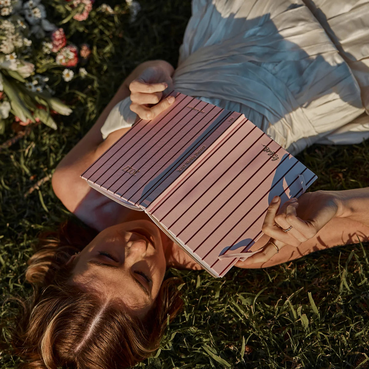 2027 A5 Horizontal Planner | Rose Pinstripe