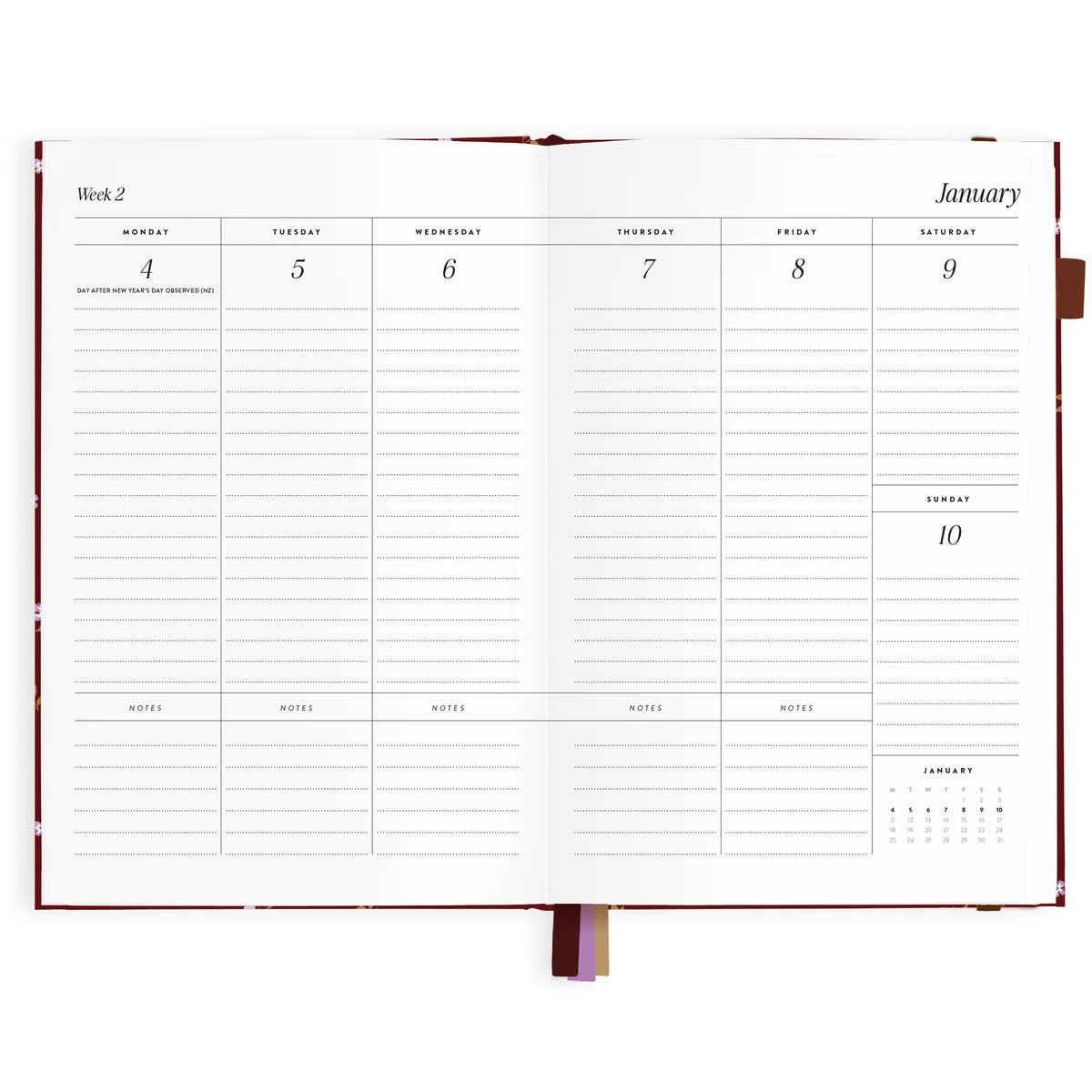 2027 A5 Vertical Planner | Cherry Wisteria