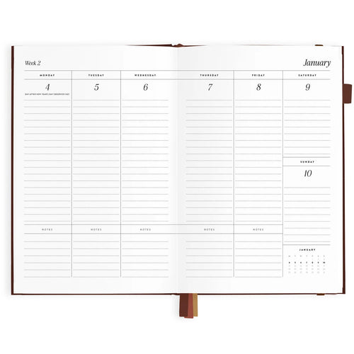 2027 A5 Vertical Planner | Chocolate
