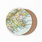 The 100 Percent NZ Canterbury Vintage Map Coaster on a blank background