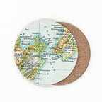 The 100 Percent NZ Cook Strait Vintage Map Coaster on a blank background