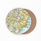 The 100 Percent NZ Otago Vintage Map Coaster on a blank background